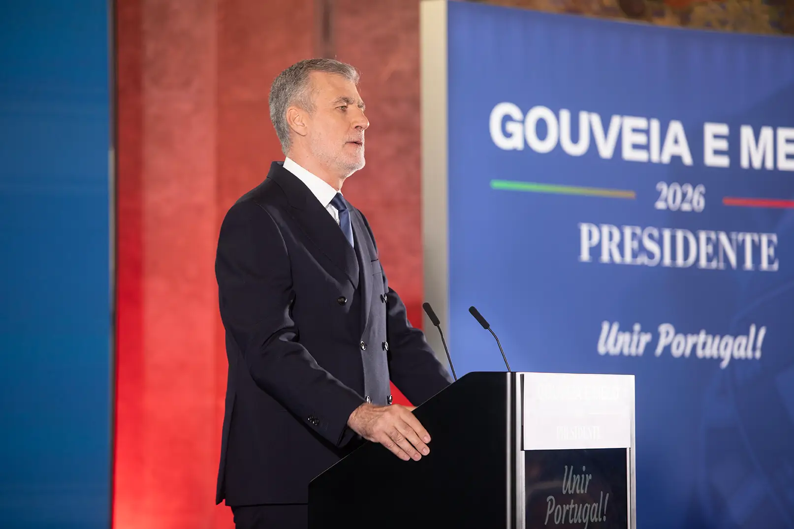 Henrique Gouveia e Melo na apresentação da sua candidatura presidencial
