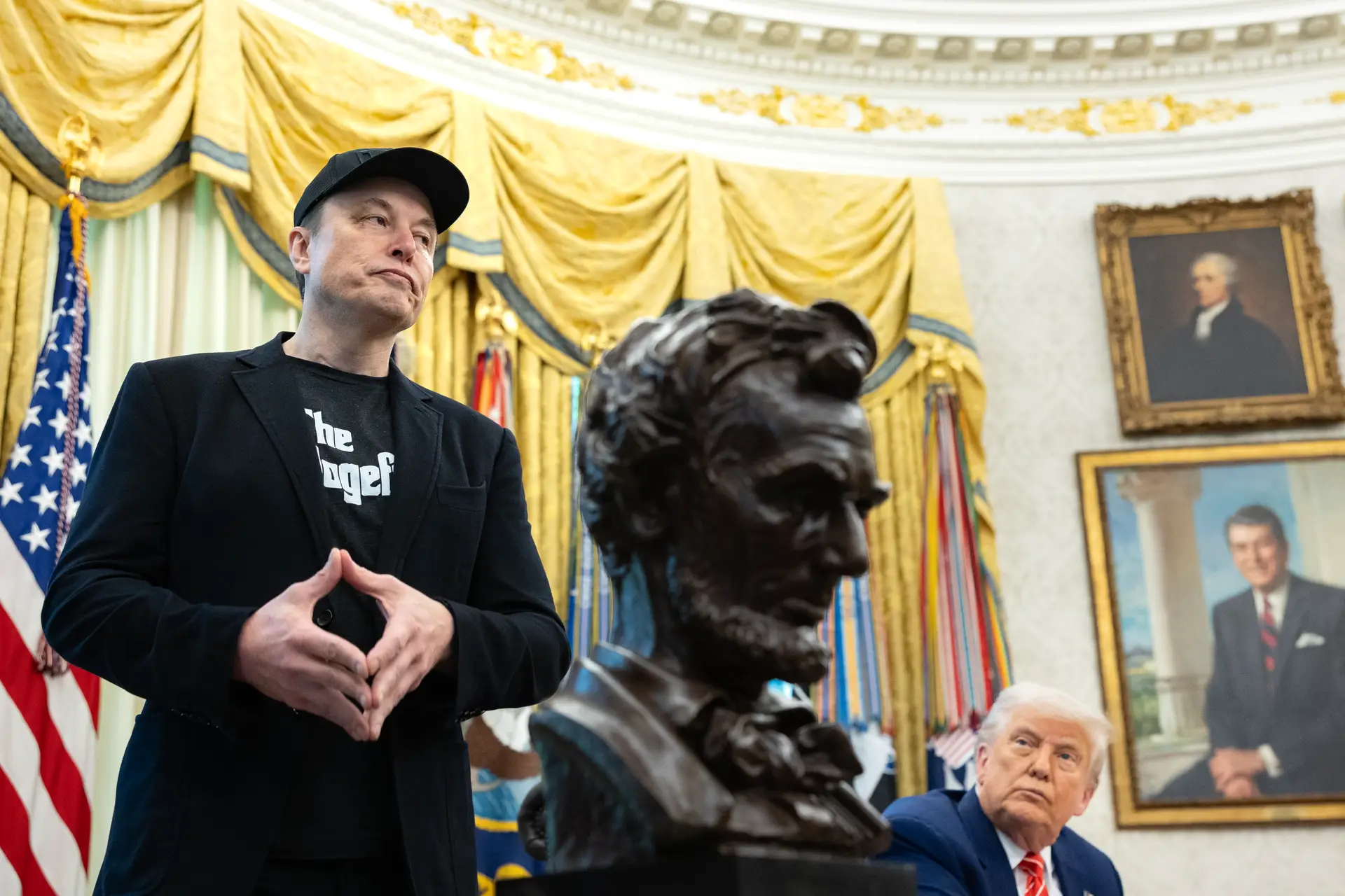 Donald Trump e Elon Musk, na Sala Oval