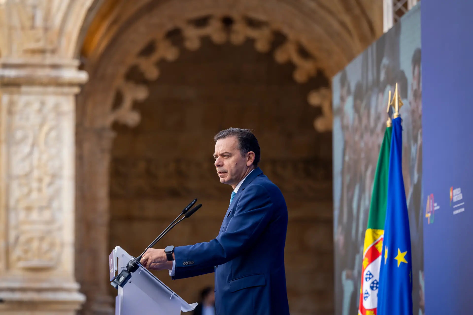 Luís Montenegro na cerimónia de 40 anos da assinatura do Tratado de Adesão à CEE nos Jerónimos