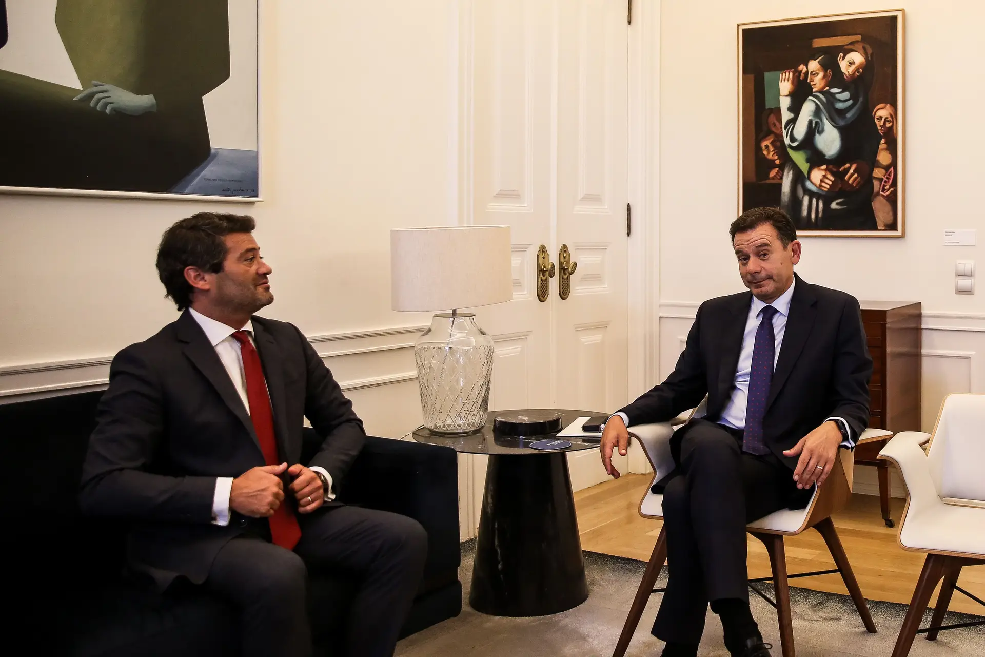 Primeiro-ministro Luís Montenegro recebe André Ventura do Chega.