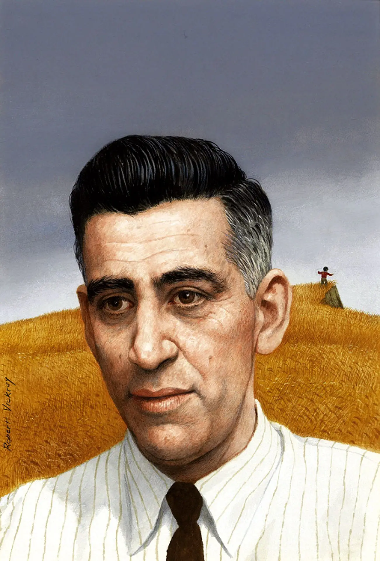 O escritor norte-americano J. D. Salinger, numa ilustração de Robert Vickrey publicada na capa da revista “Time” a 15 de Setembro de 1961