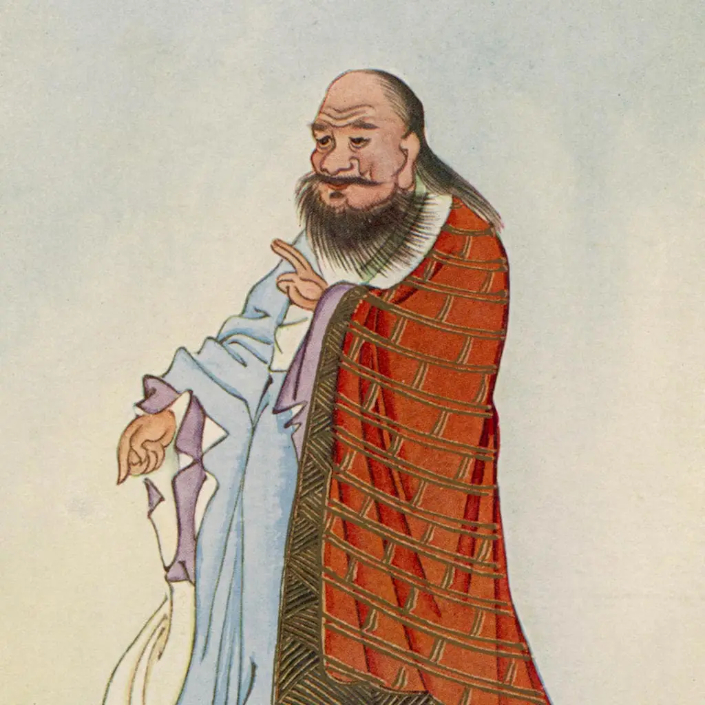 Ilustração de Lao Tsé no livro “Myths and Legends of China” de E. T. C. Werner