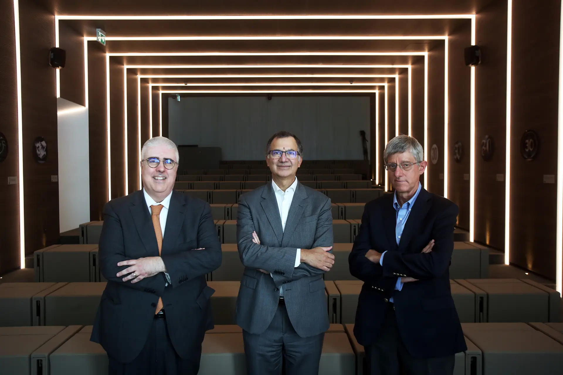 Henrique Sousa Antunes (à esquerda), Luís Barreto Xavier e Arlindo Oliveira (à direita) falaram ao Expresso de alguns dos desafios da inteligência artificial