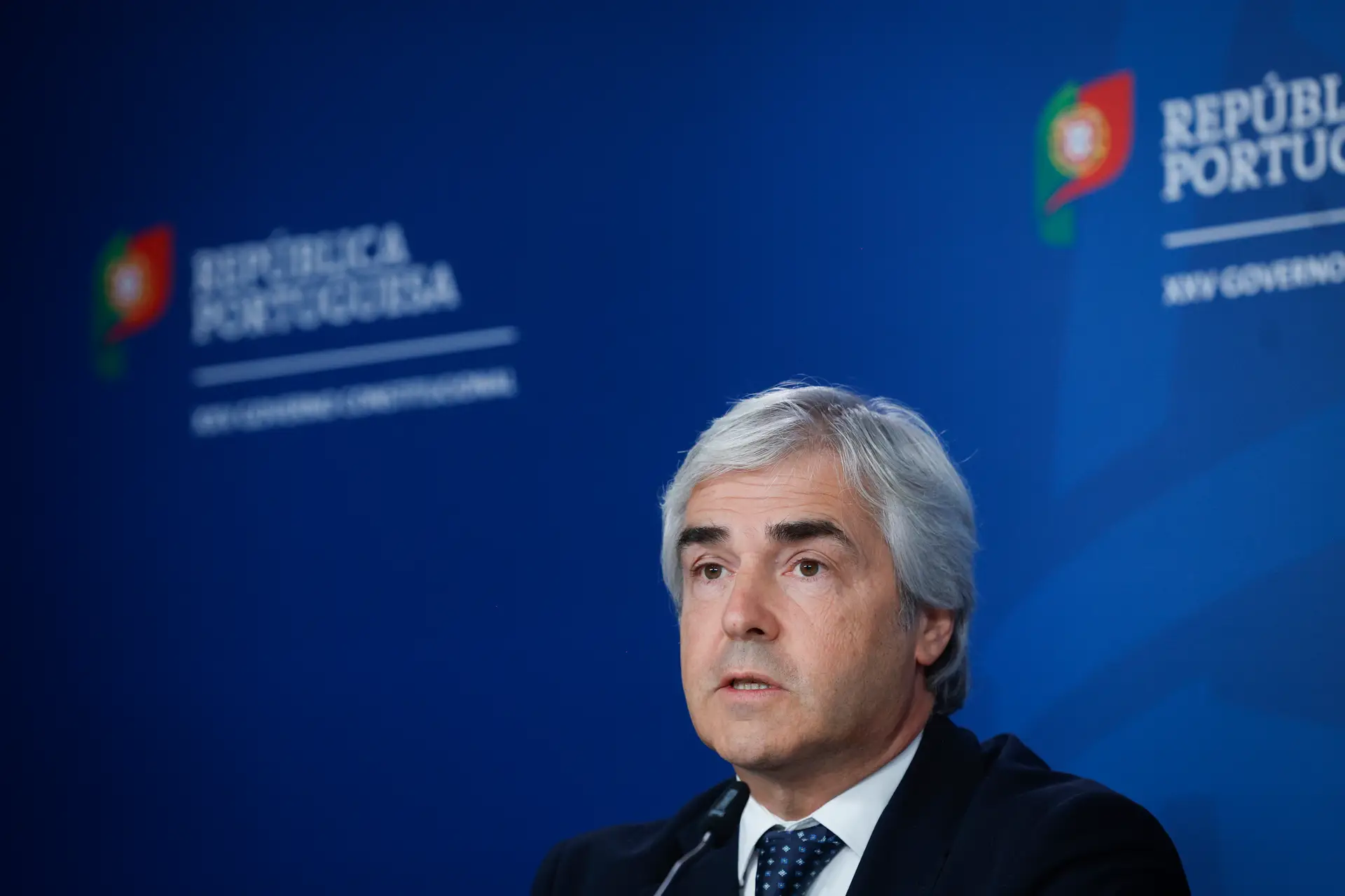 O ministro da Defesa Nacional, Nuno Melo, intervém durante uma conferência de imprensa após a reunião do Conselho de Ministros