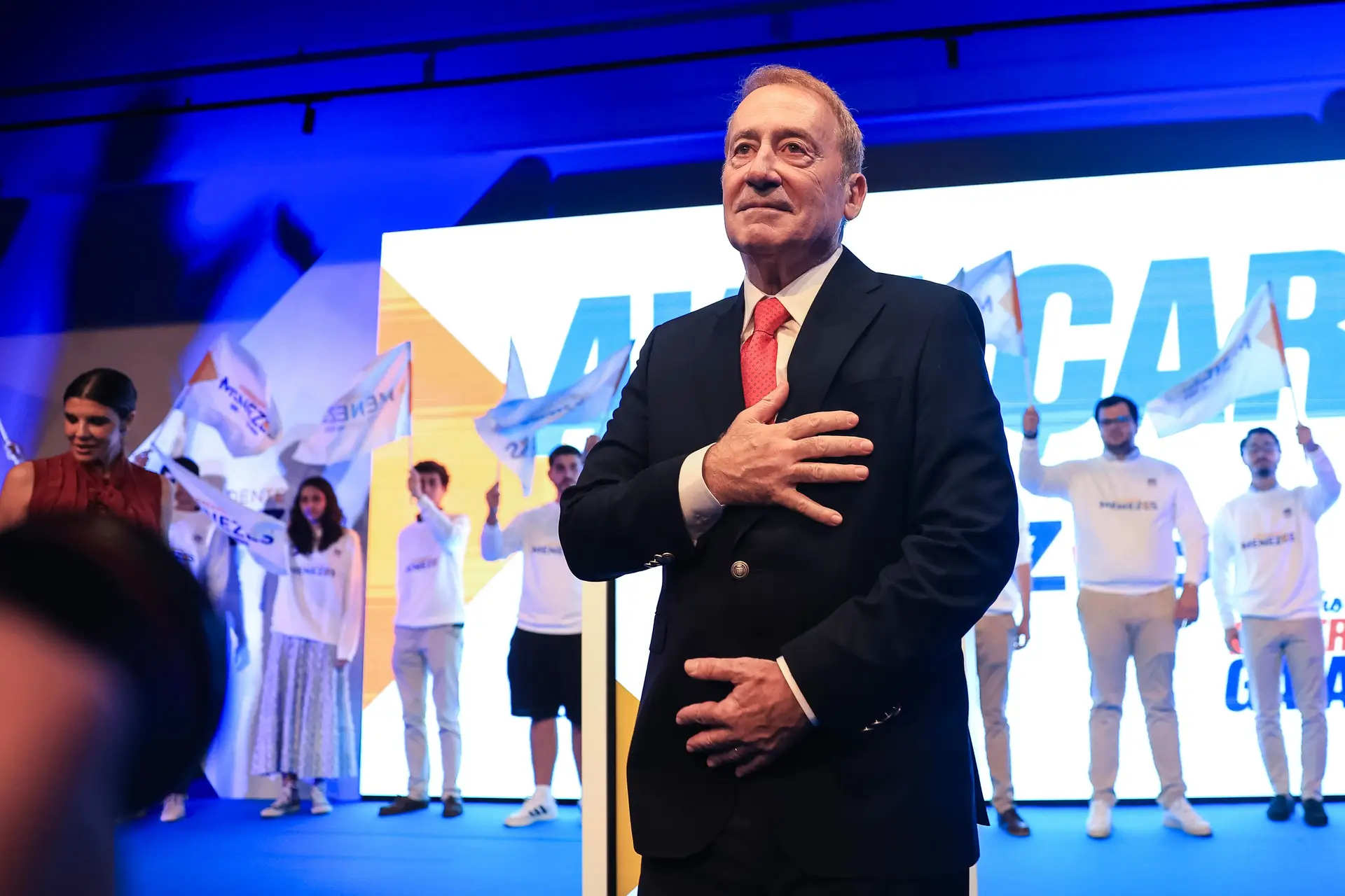 Luís Filipe Menezes durante a apresentação da sua candidatura a presidente da Câmara Municipal de Vila Nova de Gaia, em julho de 2025