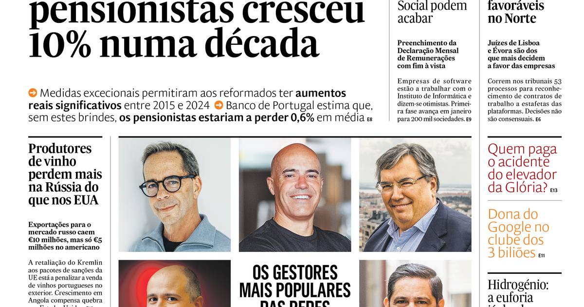 A 1ª página do Expresso Economia