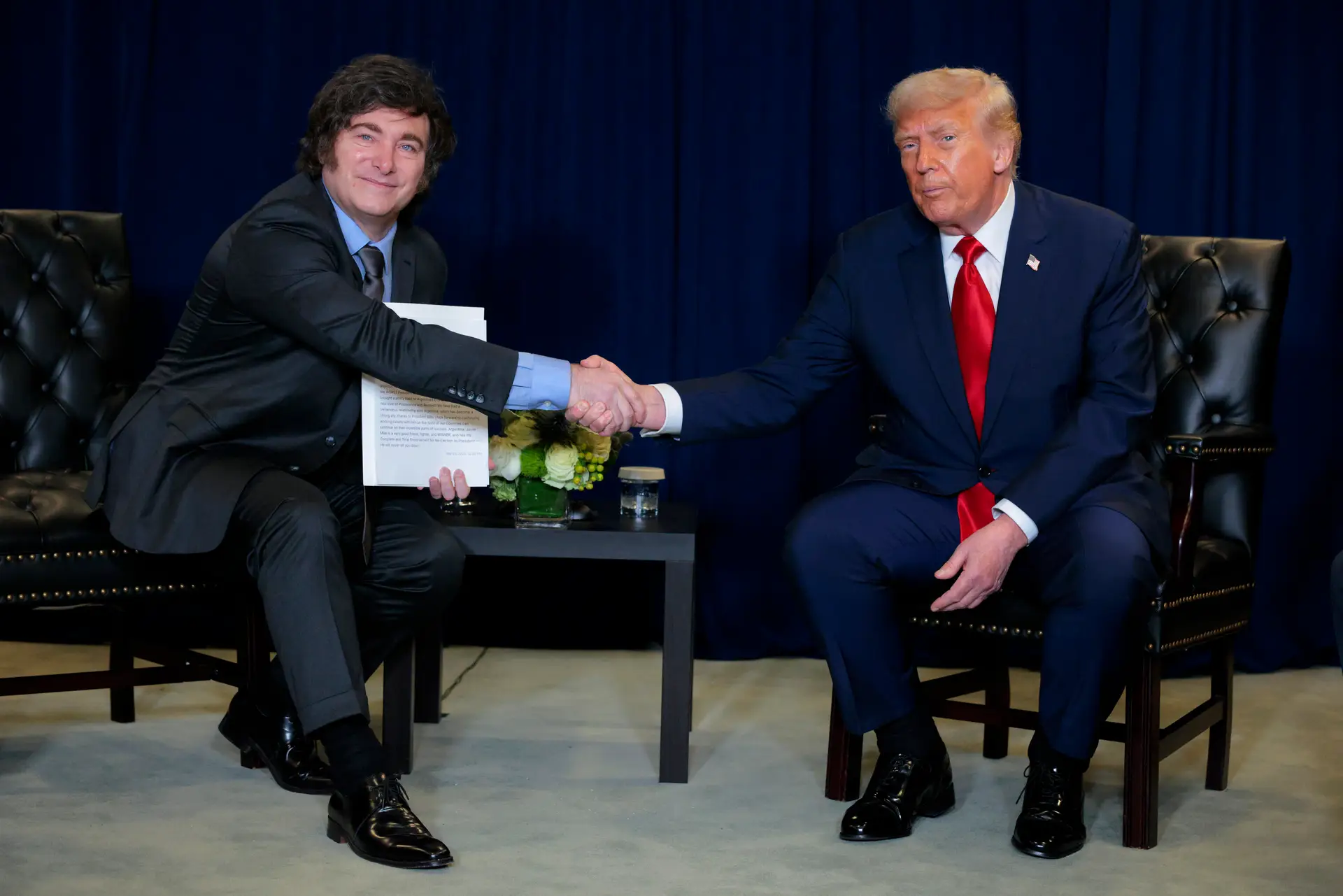 Javier Milei e Donald Trump reuniram-se à margem da Assembleia-Geral das Nações Unidas