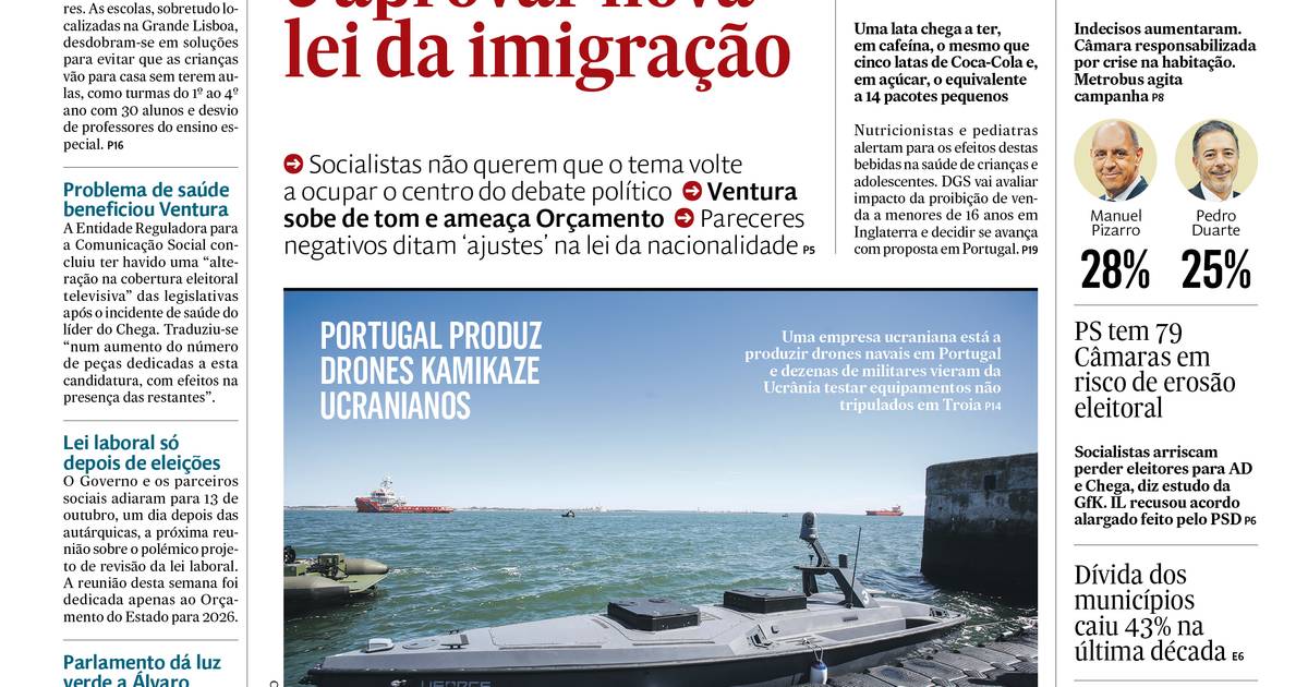 A primeira pagina do Expresso