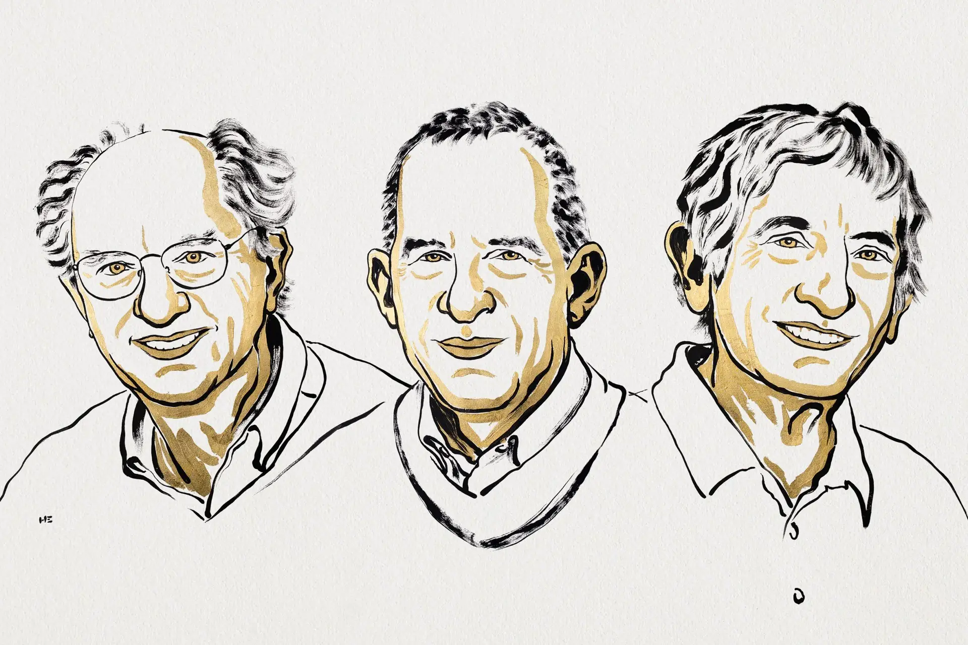 Os premiados com o Nobel da Física 2025:  John Clarke, Michel H. Devoret e John M. Martinis 