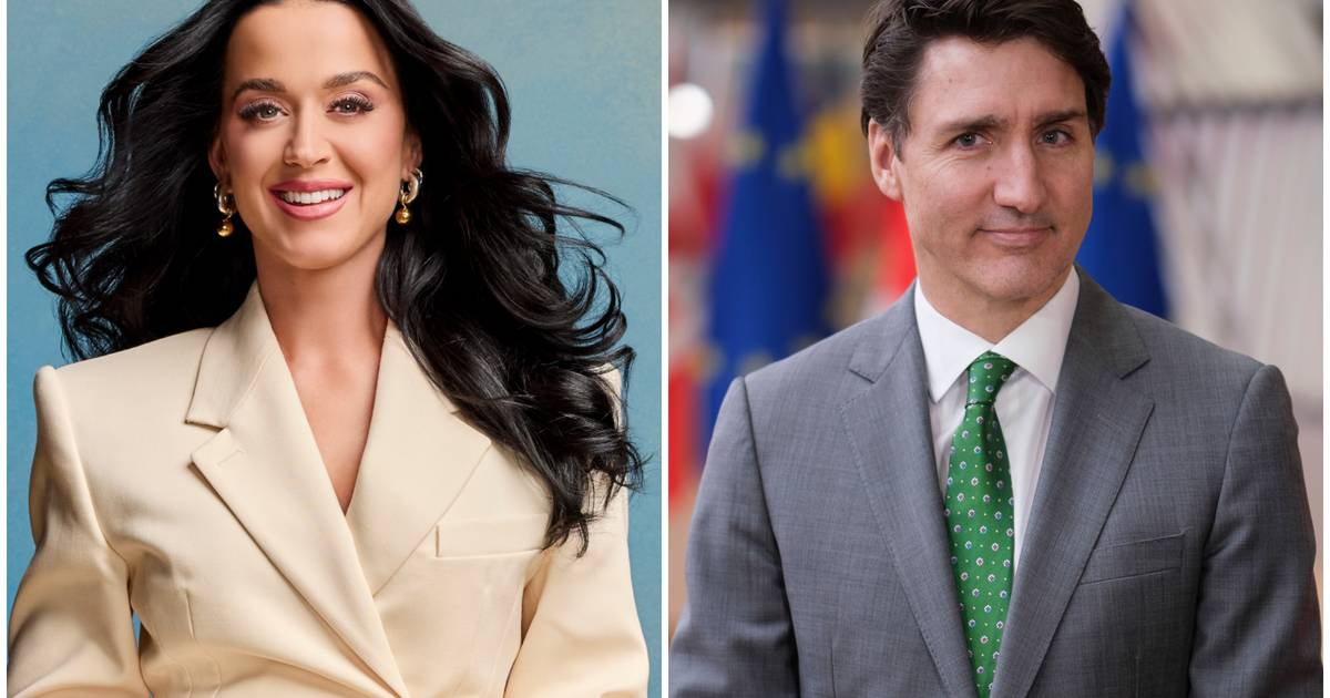 Katy Perry e Justin Trudeau, ex-primeiro-ministro canadiano, fotografados aos beijos