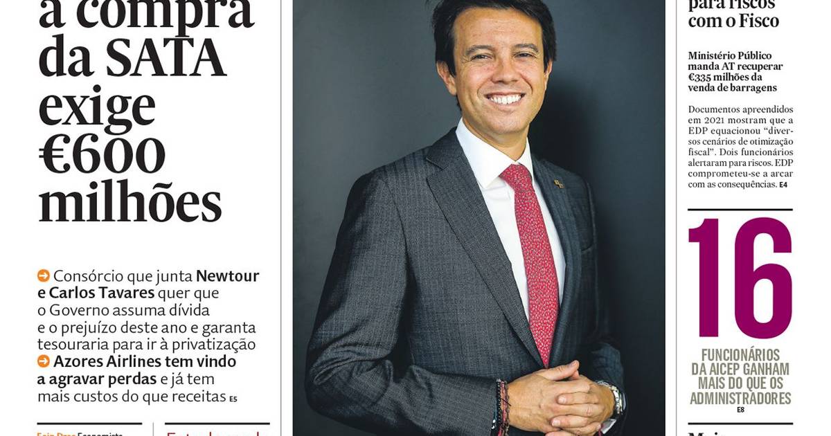 A 1ª página do Expresso Economia