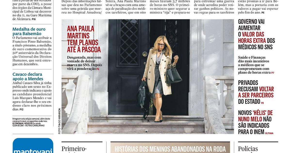 A primeira página do Expresso