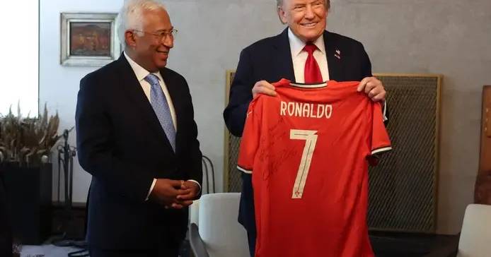 Cristiano Ronaldo recebido hoje por Donald Trump na Casa Branca