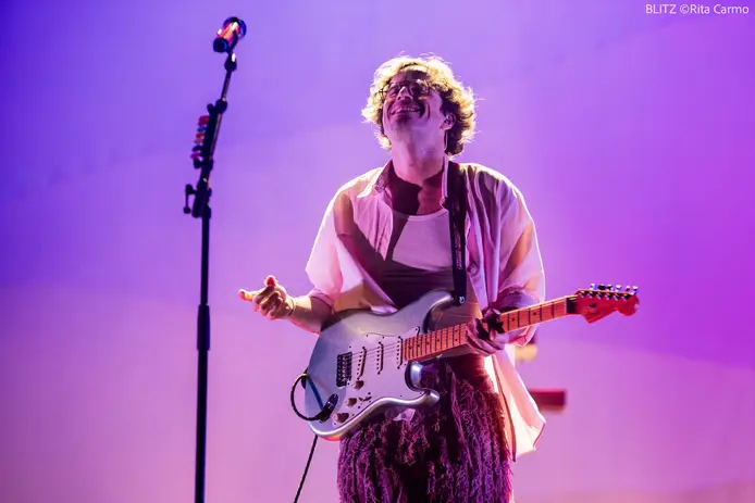 Guilherme Gomes, vocalista dos Napa, no concerto no Coliseu dos Recreios