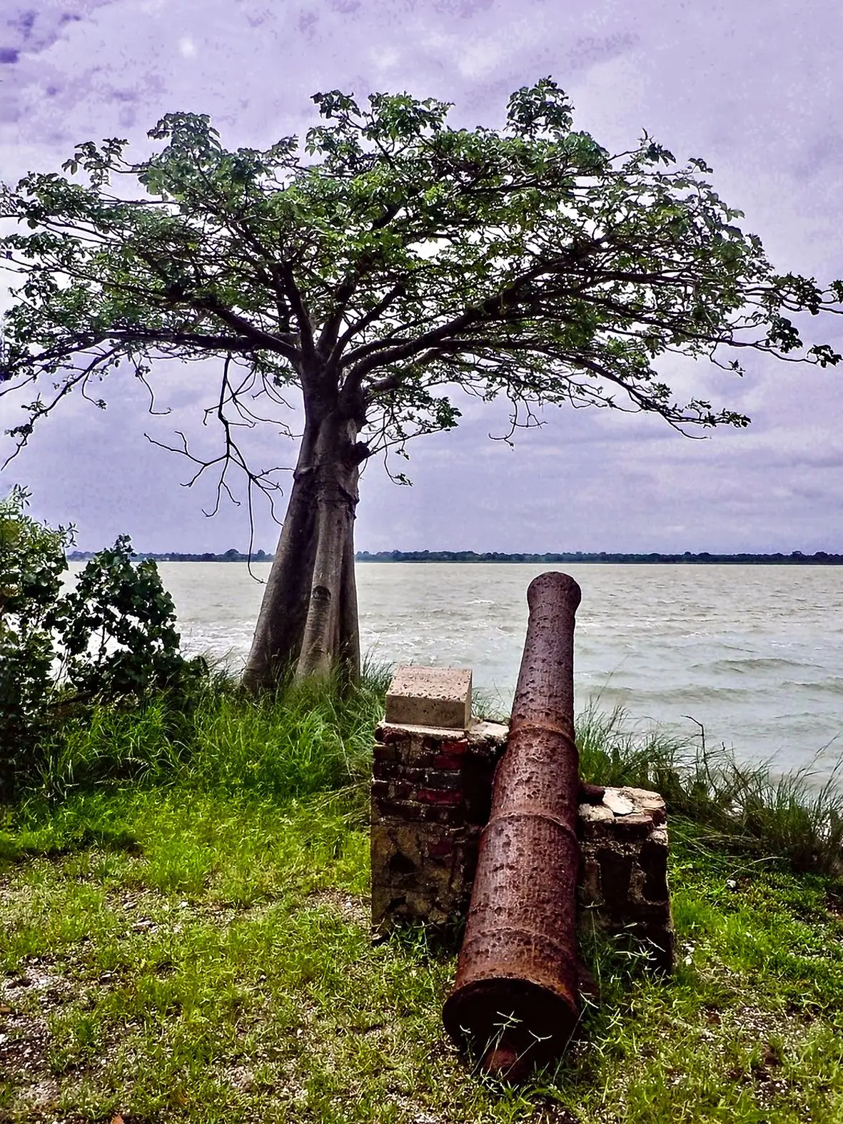 Antigo canhão em James Island, no rio Gâmbia