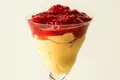 Mousse de manga com framboesa