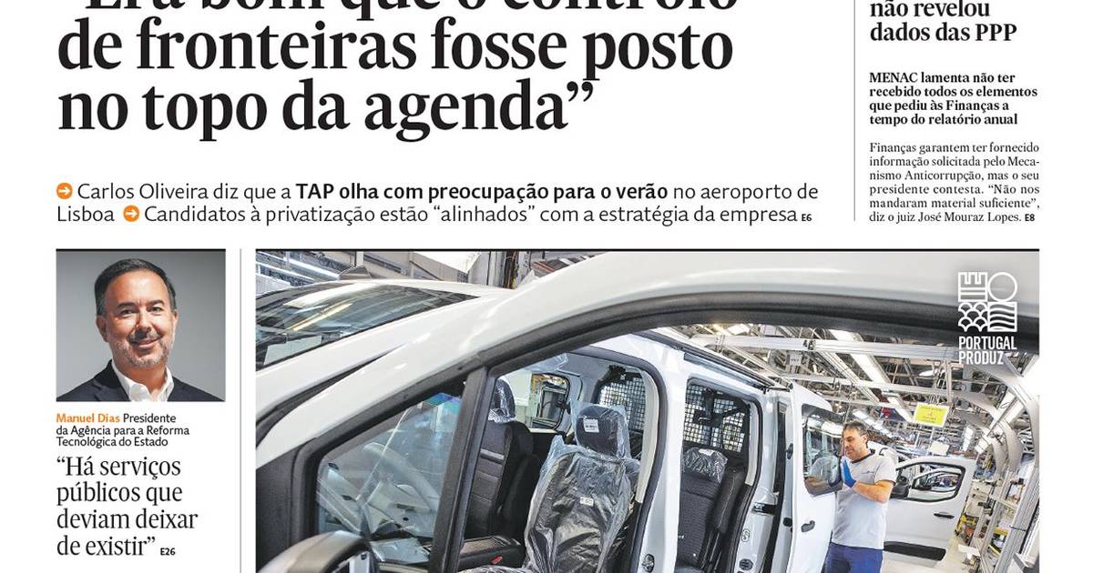 A 1ª página do Expresso Economia