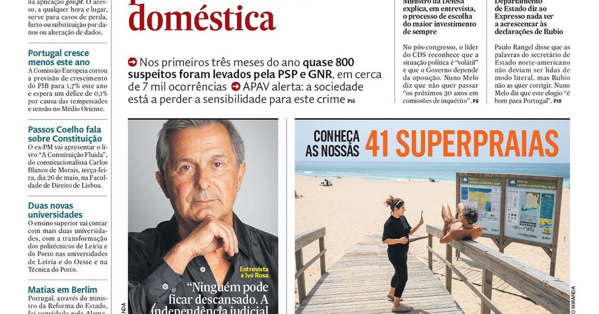 A primeira página do Expresso