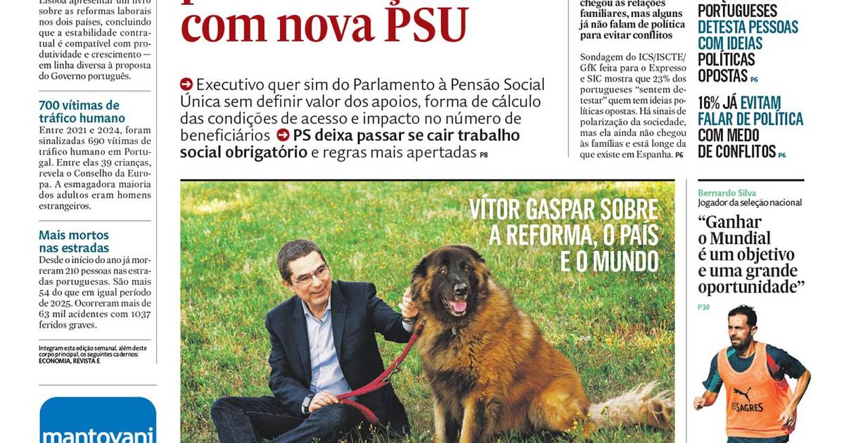 A primeira página do Expresso