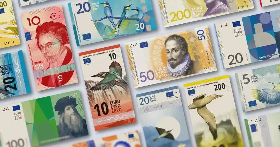 Novas notas de euro podem ser verticais, ter aves ou figuras históricas: BCE pede aos europeus que escolham as favoritas