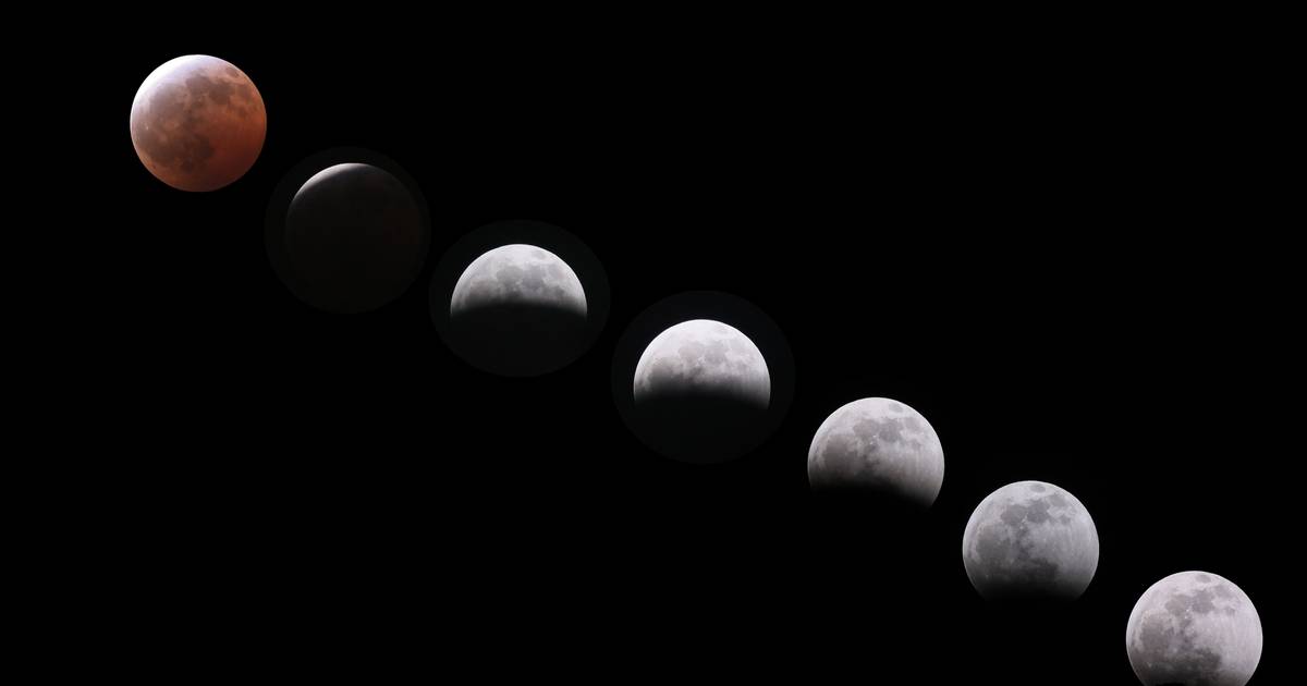 Eclissi lunare: nascosta dall'ombra della terra, la luna si è mostrata sotto un velo rossastro — guarda le immagini da tutto il mondo