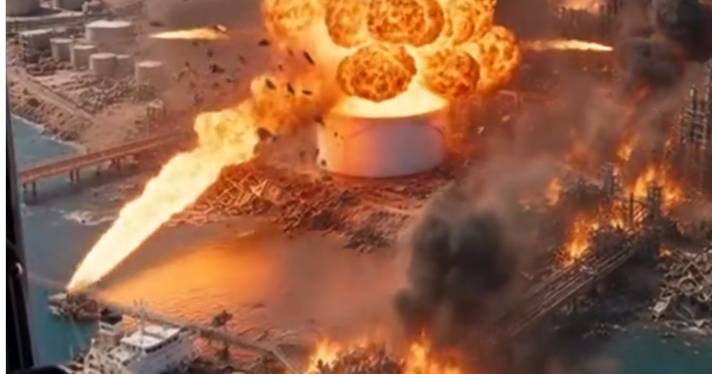 Trump veröffentlicht KI-generiertes Video, das die Zerstörung des wichtigsten Ölterminals des Irans simuliert