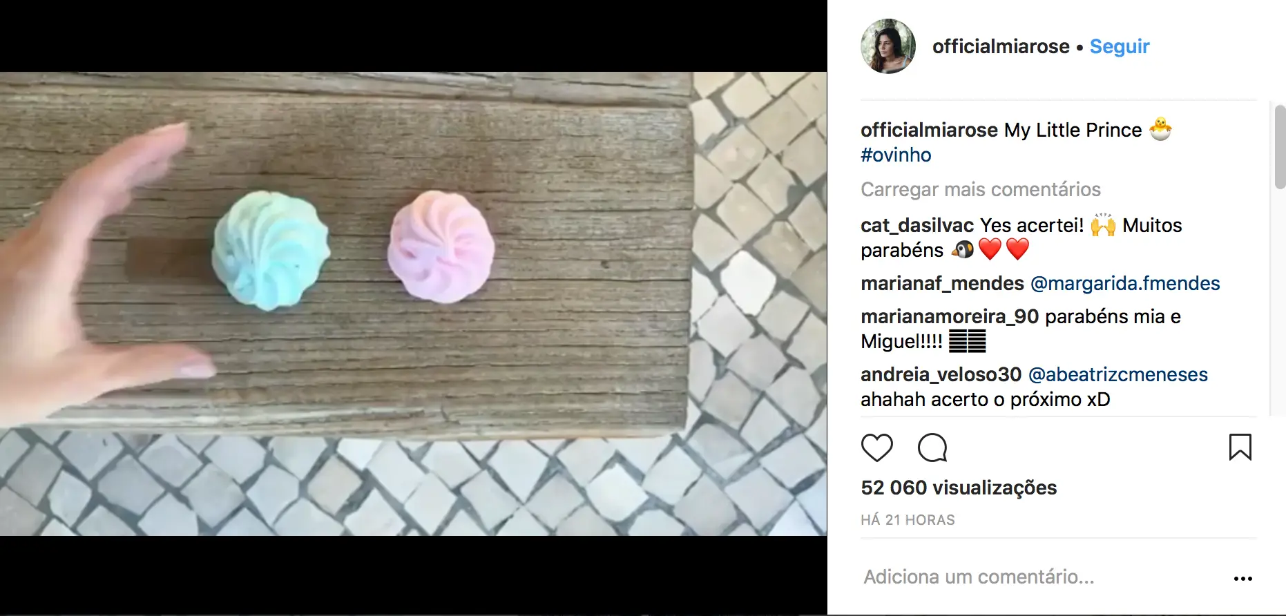 Mia Rose e Miguel Cristovinho: Menino ou menina?
