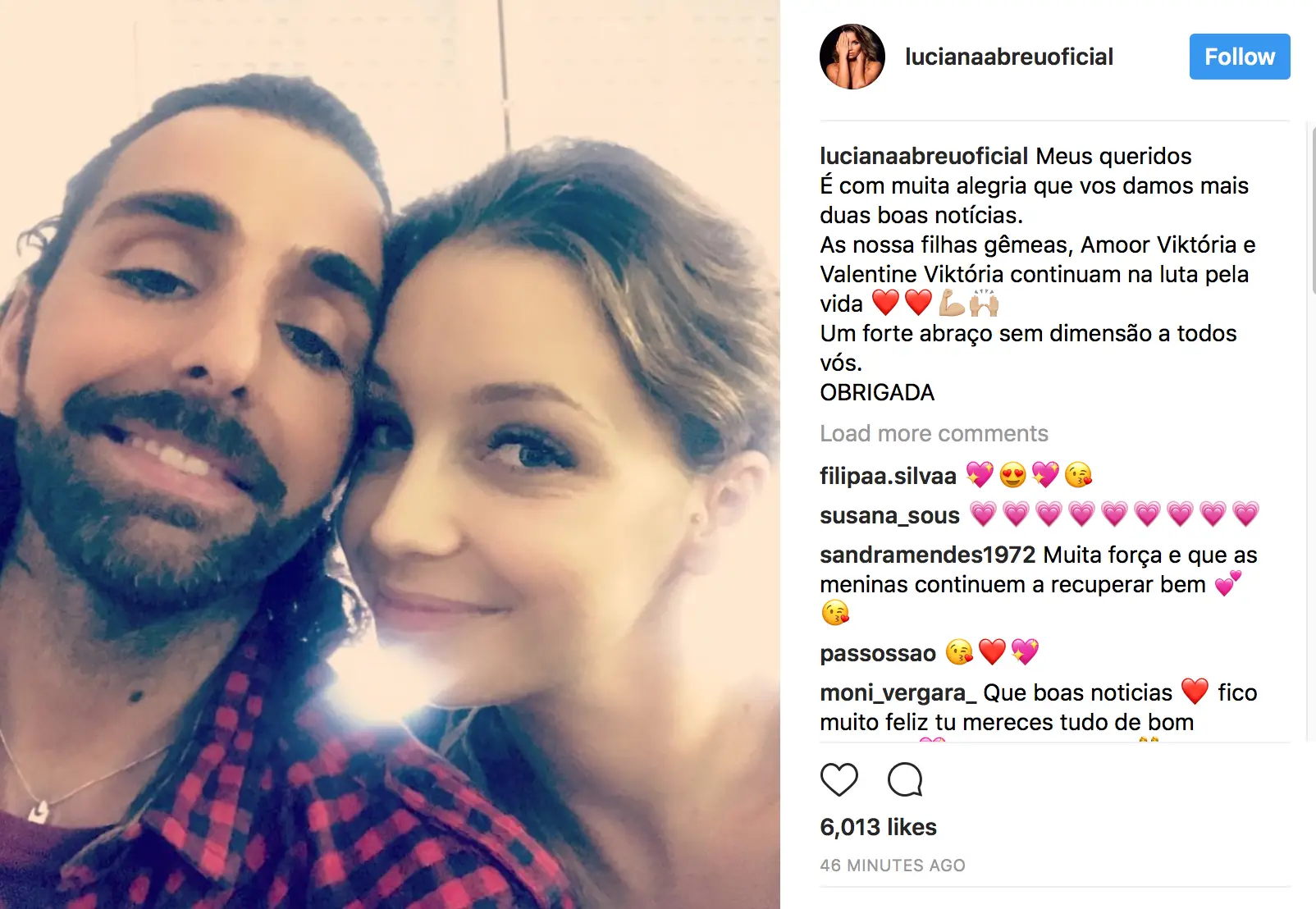 Luciana Abreu revela nomes das filhas