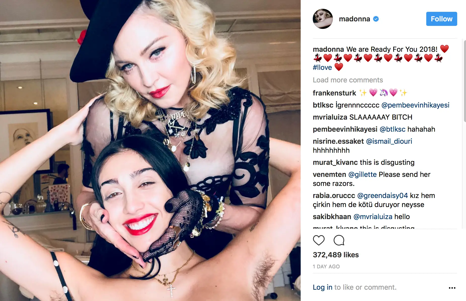 Filha da Madonna gera controvérsia nas redes sociais