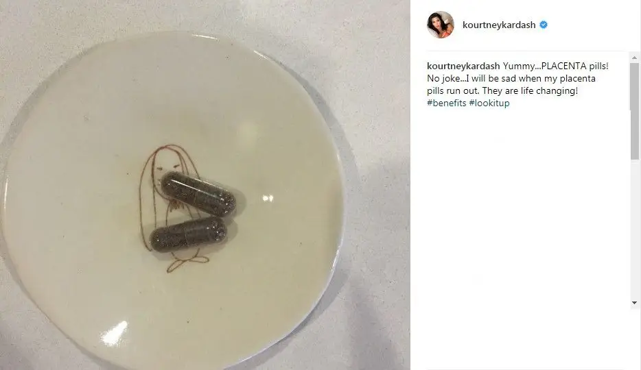 Os comprimidos de placenta de Kourtney Kardashian