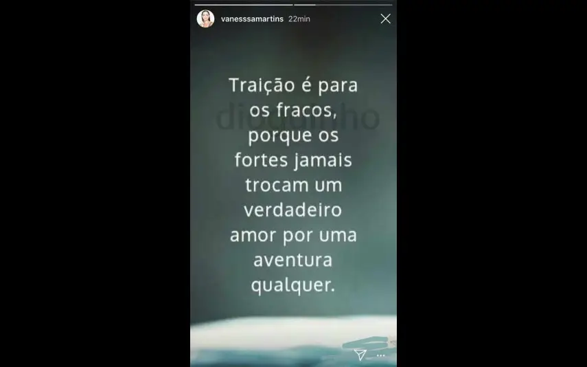 Vanessa Martins apaga fotos com Marco Costa: "Traição é para os fracos"