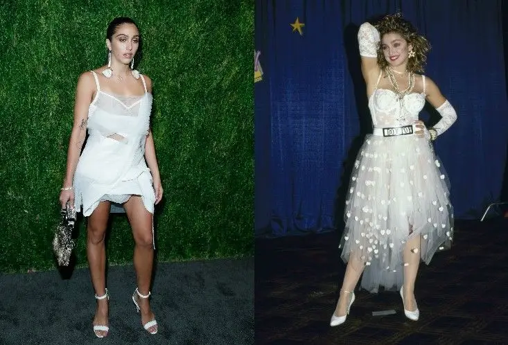 Filha de Madonna inspira-se na mãe e usa vestido transparente