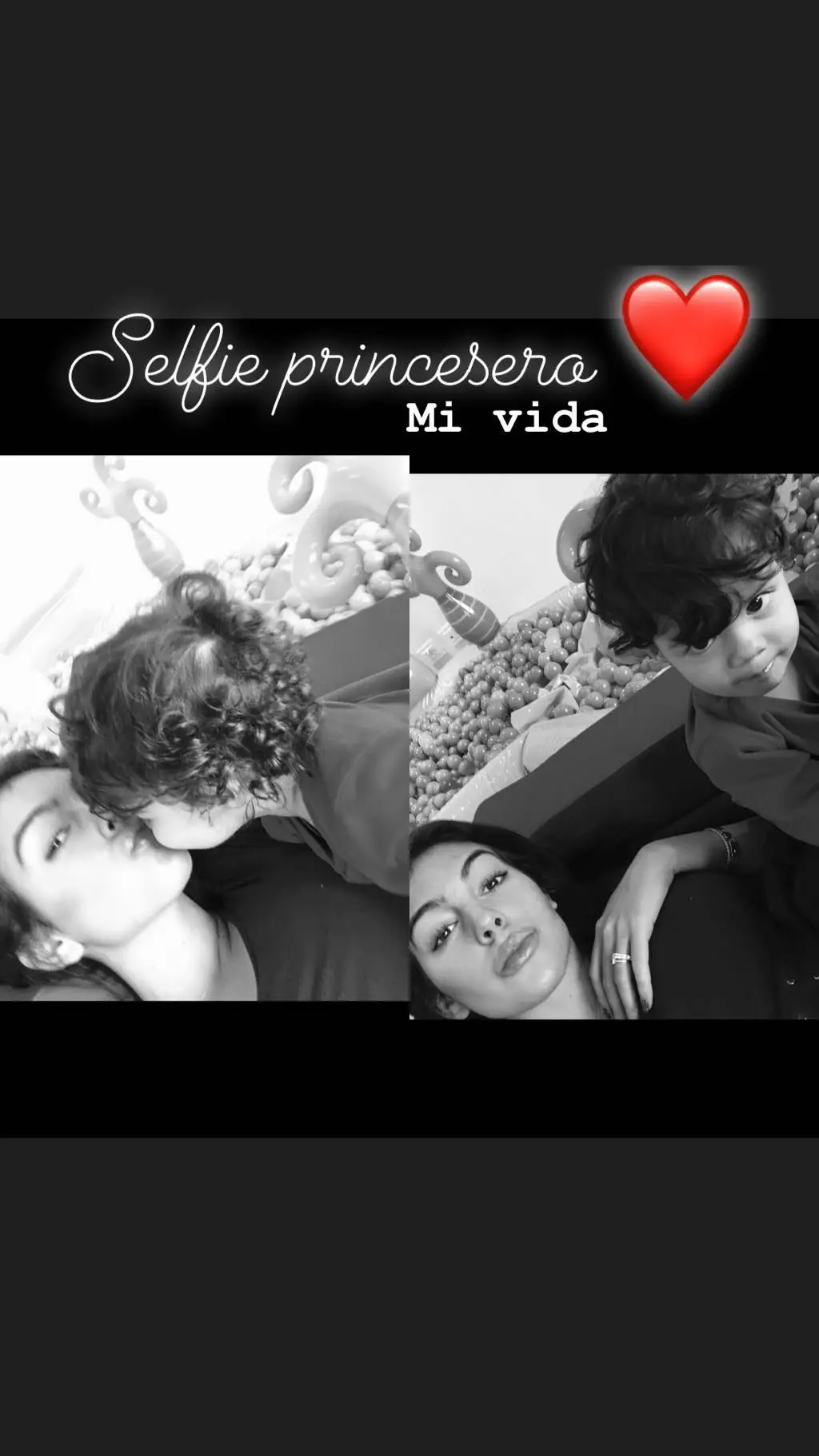 Georgina Rodríguez em momento amoroso com filha de Cristiano Ronaldo