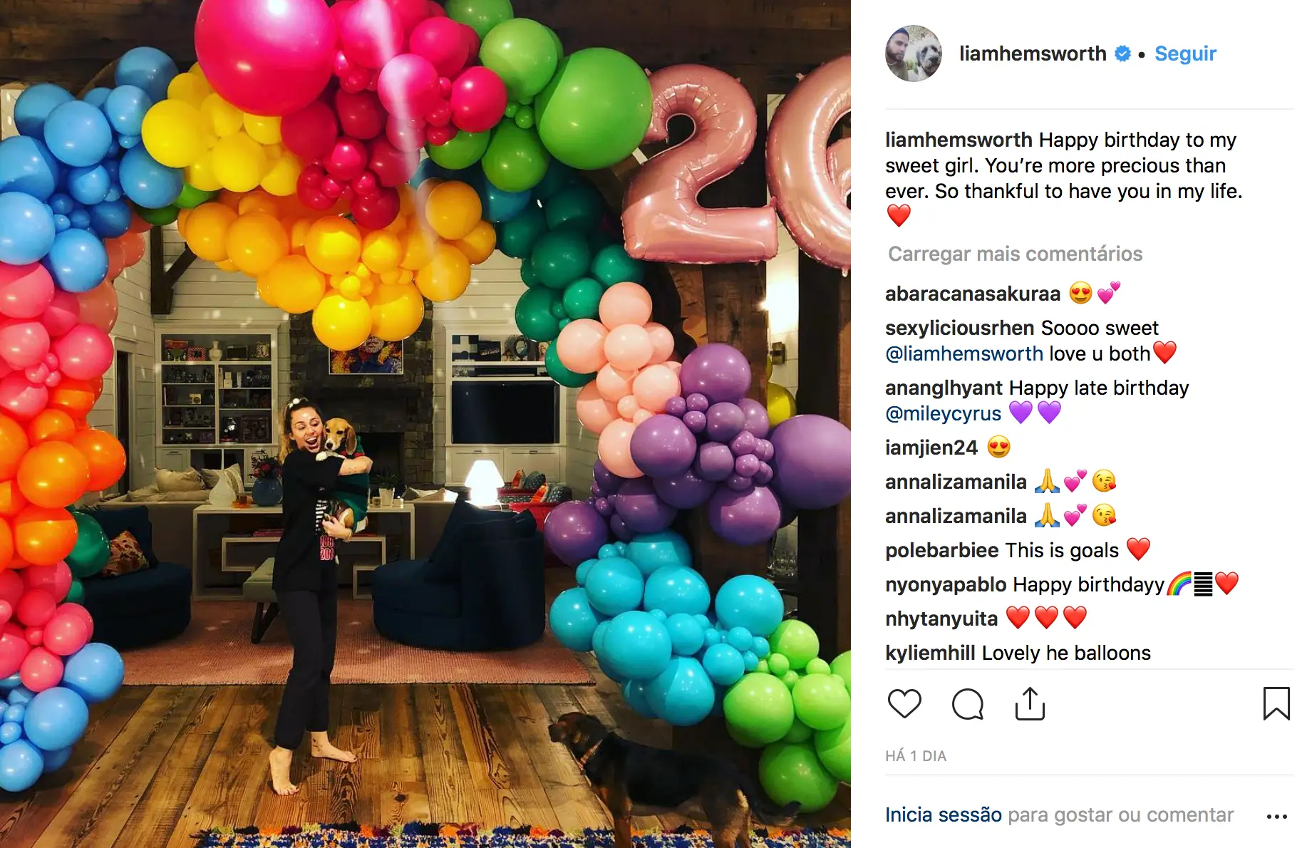 Depois de adiarem o casamento Liam Hemsworth dá os parabéns a Miley Cyrus com declaração de amor