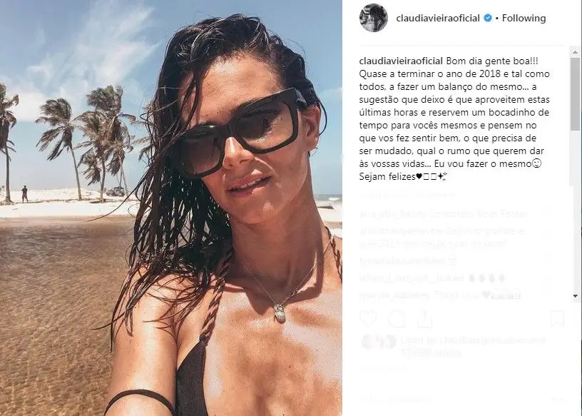 Cláudia Vieira deixa um conselho para o ano novo