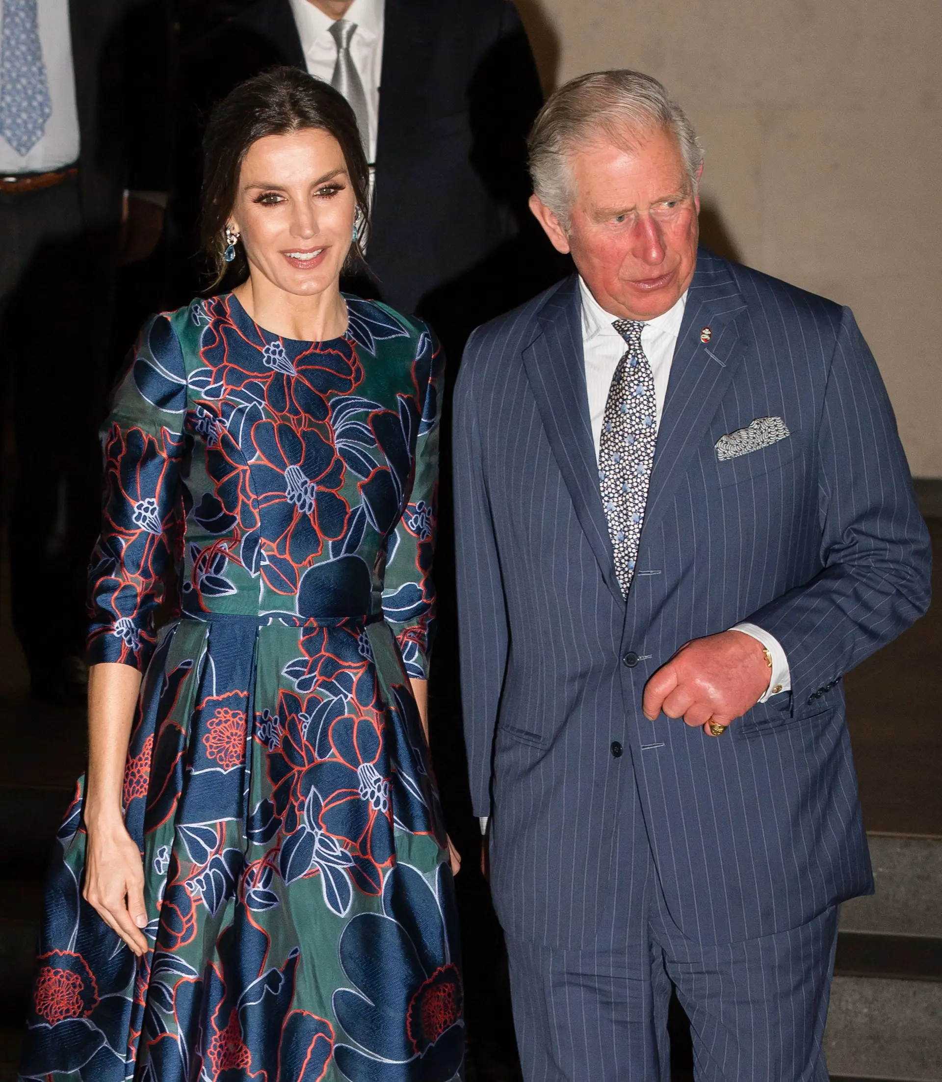 Letizia de Espanha e o príncipe Carlos de Inglaterra