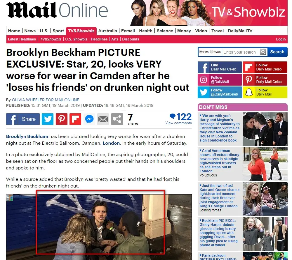 Alcoolizado, Brooklyn Beckham é fotografado sozinho nas ruas de Londres
