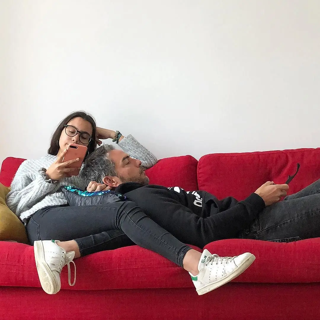Cláudio Ramos com a filha Leonor