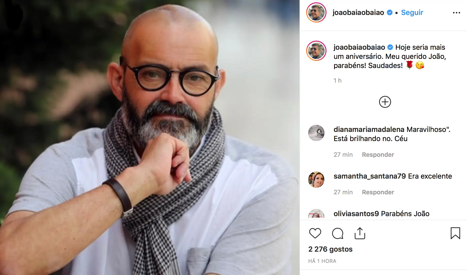 João Baião recorda João Ricardo no dia em que o ator completaria 60 anos