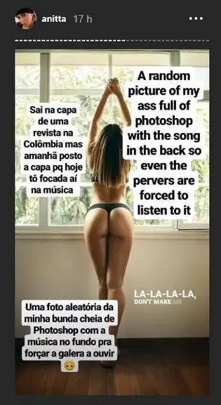 Anitta admite que permitiu uso excessivo de photoshop em produção fotográfica