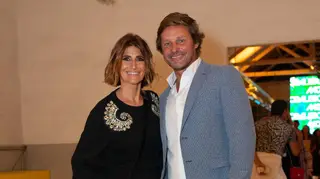 Lililana Campos e o marido apaixonados na ModaLisboa