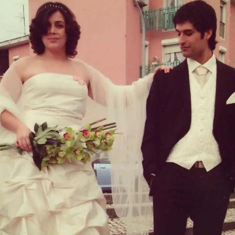 Catarina e António Raminhos no dia do seu casamento (3 de março de 2007)