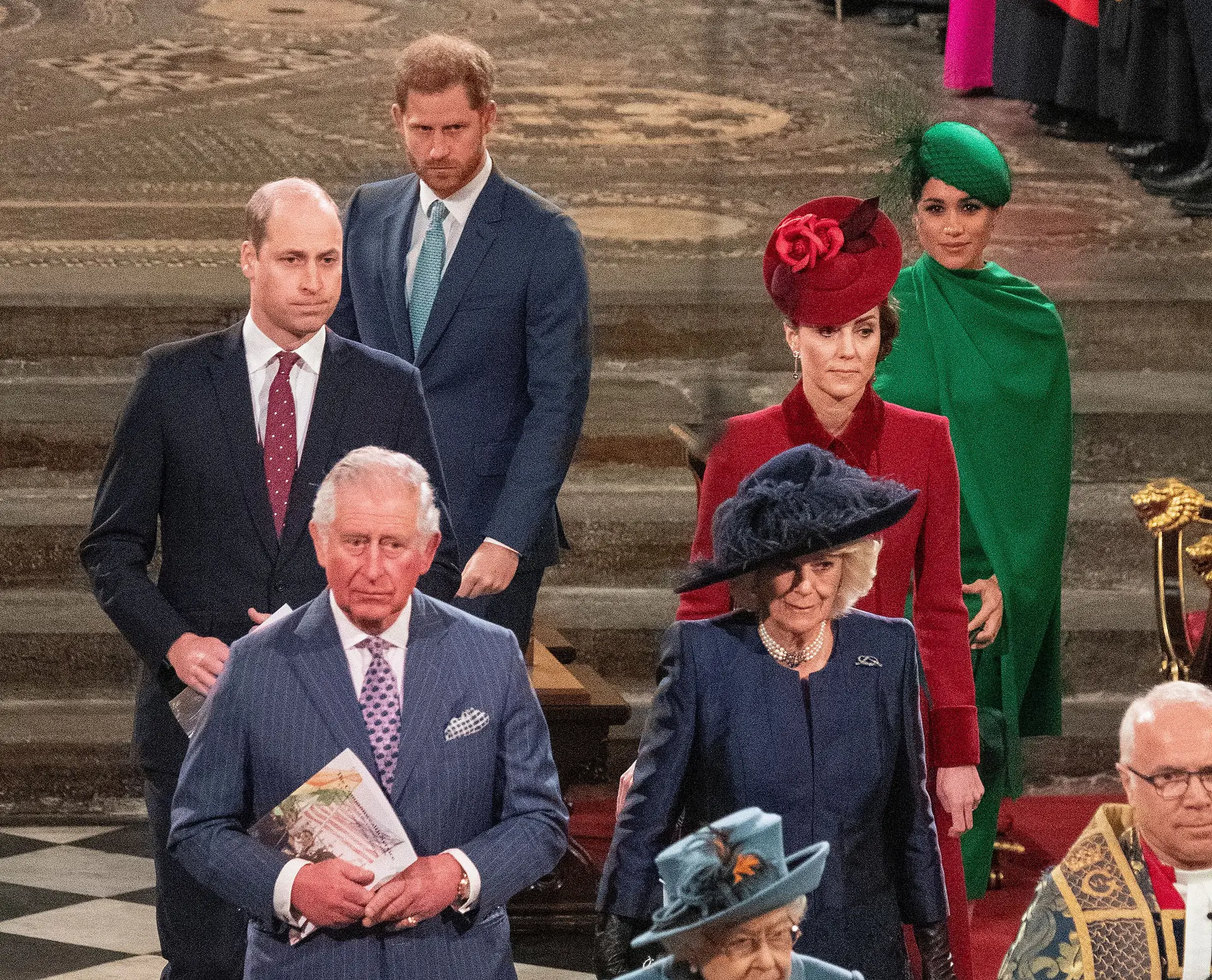 Tensão entre Kate Middleton e os duques de Sussex não passa despercebida no último ato oficial de Harry e Meghan