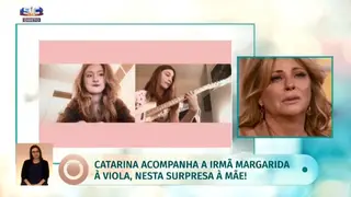 Emocionada, Alexandra Lencastre não contém as lágrimas após surpresa das filhas em direto