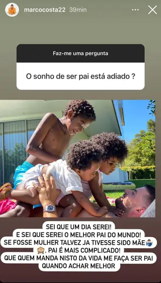 O pasteleiro mostrou ter vontade de ser pai.