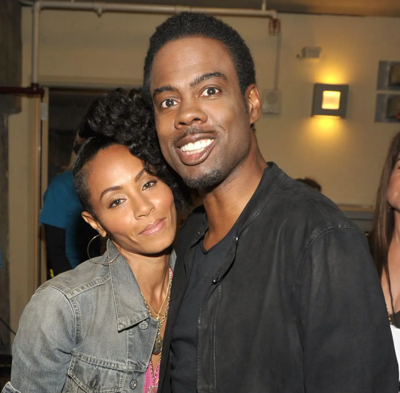 LOS ANGELES, CA – MARCH 31: Actors Jada Pinkett Smith and Chris Rock backstage at Nickelodeon’s 25th Annual Kids’ Choice Awards held at Galen Center on March 31, 2012 in Los Angeles, California. (Photo by John Shearer/KCA2012/Getty Images for KCA)