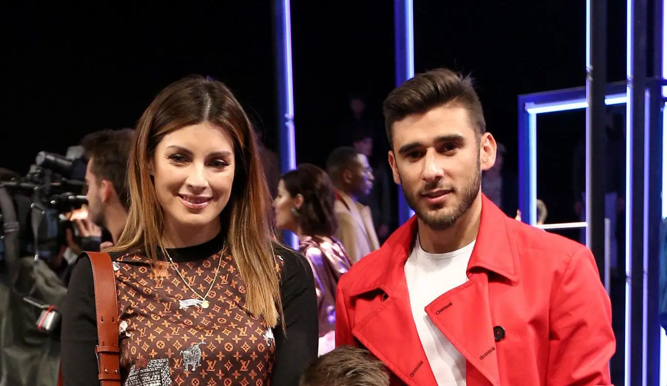 Benfica’s Argentine football player Eduardo Salvio and his wife Magali Aravena and kids pose for a photo at the fashion show of the Portuguese designer Nuno Gama Fall/Winter 2019/2020 during the Lisbon Fashion Week – ModaLisboa Insight at the Carlos Lopes Hall, in Lisbon, Portugal, on March 10, 2019 in Lisbon, Portugal, on March 6, 2019. ( Photo by Pedro Fiúza/NurPhoto via Getty Images)
