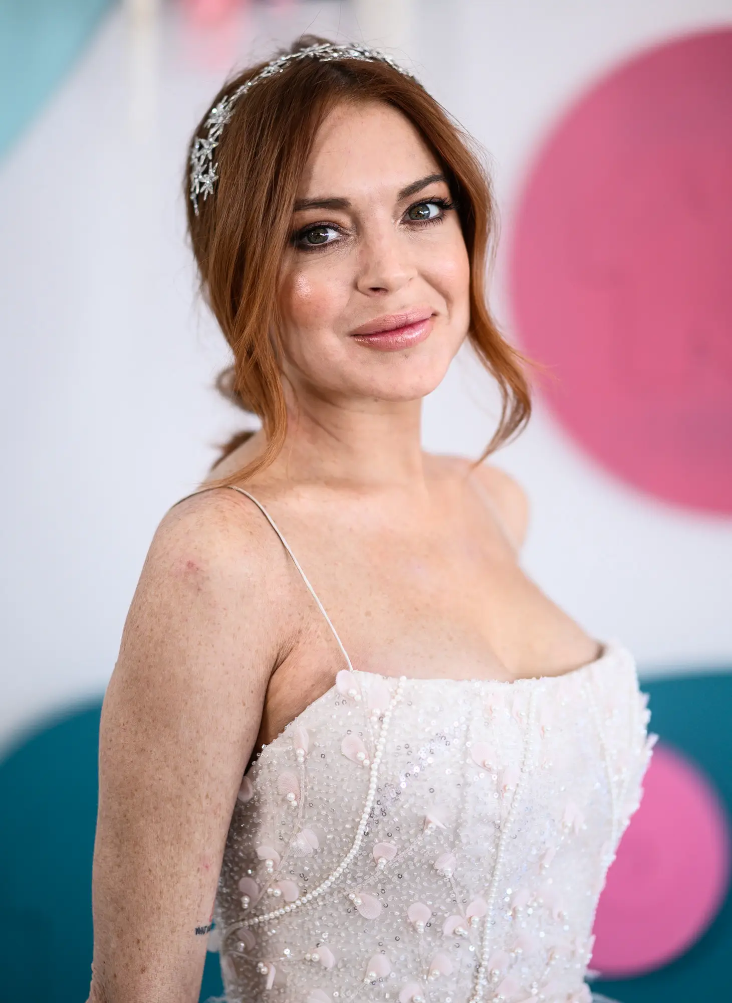 MELBOURNE, AUSTRALIA – NOVEMBER 05: Lindsay Lohan attends the Channel 10 Marquee on Melbourne Cup Day at Flemington Racecourse on November 05, 2019 in Melbourne, Australia. (Photo by James Gourley/Getty Images)