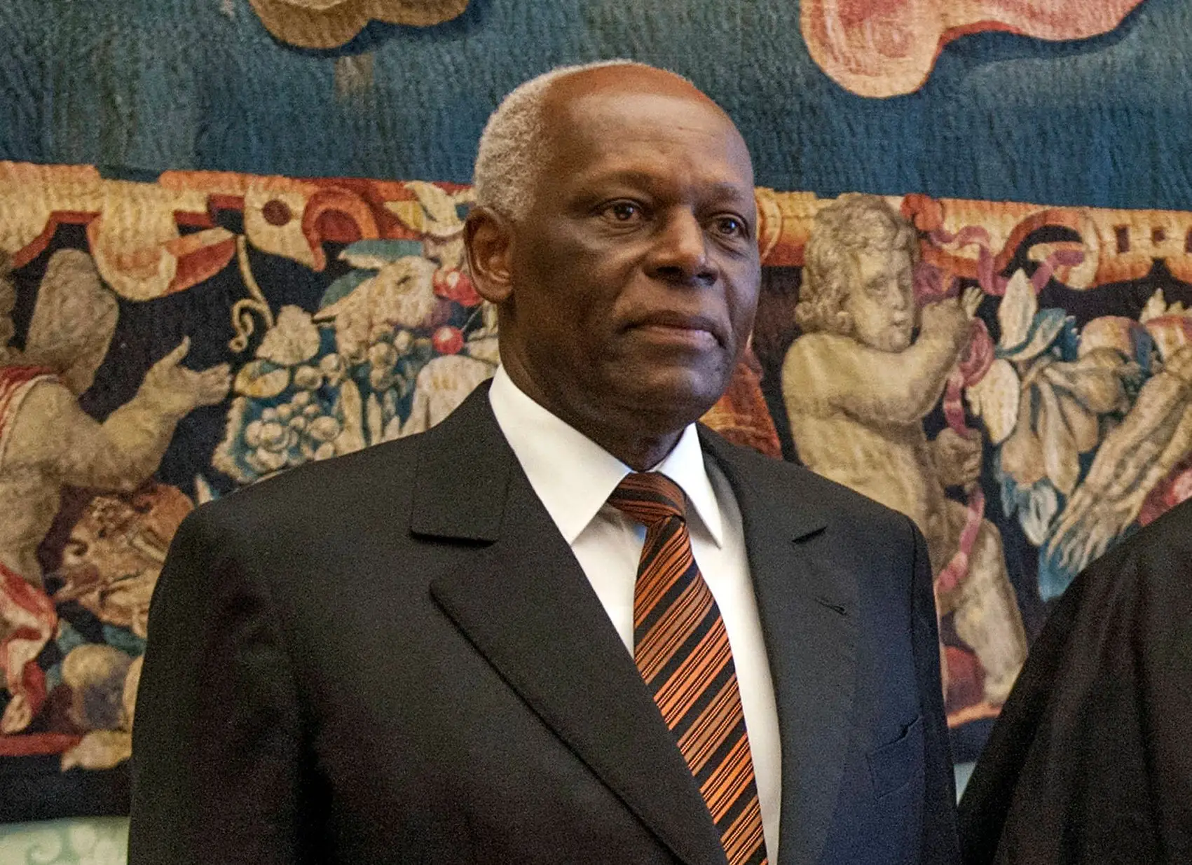 VATICAN CITY, VATICAN – MAY 02: President of the Republic of Angola, Jose Eduardo Dos Santos attends an audience with Pope Francis at the Apostolic Palace on May 2, 2014 in Vatican City, Vatican. During the cordial discussions, the good relations between the Holy See and the Republic of Angola were evoked. Finally, attention focused on various challenges relating to the Country and the Region, such as the fight against poverty and social inequality, the full development of the person, reconciliation, justice and peace, with particular attention to the different situations of conflict that affect the African Continent. (Photo by Vatican Pool/Getty Images)