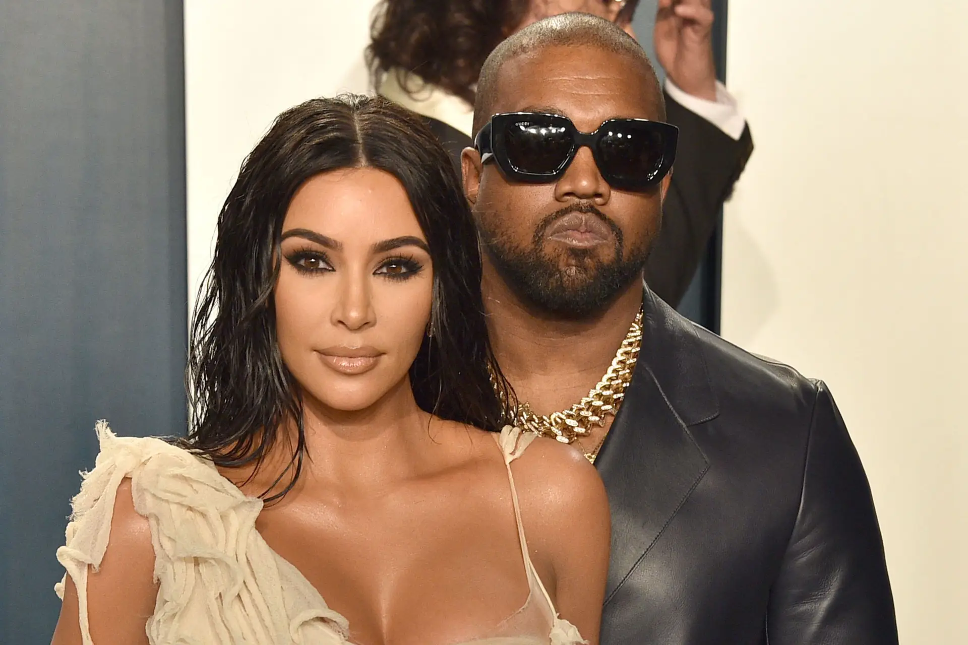 BEVERLY HILLS, CALIFORNIA – FEBRUARY 09: Kim Kardashian and Kanye West attend the 2020 Vanity Fair Oscar Party at Wallis Annenberg Center for the Performing Arts on February 09, 2020 in Beverly Hills, California. (Photo by David Crotty/Patrick McMullan via Getty Images)